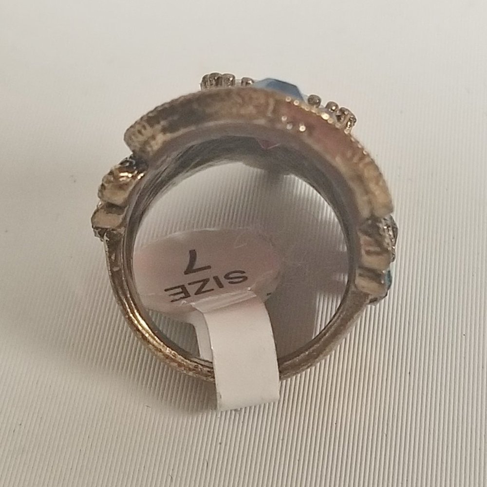 New Antiqued Jeweled Crystals Gypsy Magic Statement Ring - Picture 5 of 6